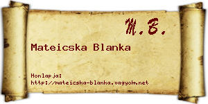 Mateicska Blanka névjegykártya